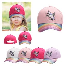 Children's unicorn embroidered baseball cap cartoon Duck tongue cap outdoor Sun shade hat