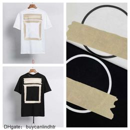 White Luxury Summer Mens t Shirt Religious Oil Paint Women Brand T-shirts Back Arrow x Tshirt Hip Hop Loose Tees T-shirt Short Sleeve Couples Tshirts F02D