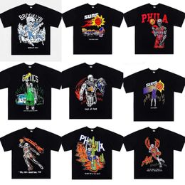 2023Men's T-Shirts Sketon Basketball Graphic Tshirt Mens Cool Tee Streetwear Men Women Fashion Hip Hop Pure Cotton T Shirt Man Oversized T-shirt