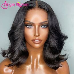 Brazilian Body Wave Frontal Wigs Short 220%density Lace Front Human Hair Wigs for Women 4x4 Closure Bob Wig Transparent Pre Plucked