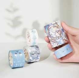 Adhesive Tapes Original Alice Washi Tape Blue Silver Bronzing Fairy Girl Lovely Diary Scrapbook Masking Gift Wrapping Art Sticker 2016 230816