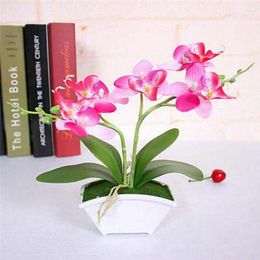 Decorative Flowers Artificial Butterfly Orchid Fake Plants Flower Plastic Bonsai Wedding Party Home Decor Garden El Potted