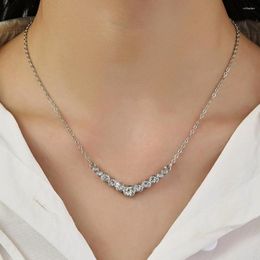 Chains Exquisite V Shape Necklace Crystal Aesthetic Wedding Jewellery Fashion Rhinestone Clavicle Chain Choker For Women Sweater