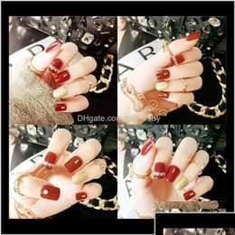 False Nails 24Pcsset Press On Manicure Gel Polish Nail Art Short Length Artificial Extension 1Upbf Kib0X Drop Delivery Health Beauty S Dhvl7