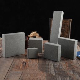 Jewellery Boxes High Quality 10Pcs/Lot Grey Kraft Paper Jewellery Boxes Gift Boxes Organiser Charms Ring Watch Earring Jewellery Display Boxes 230816