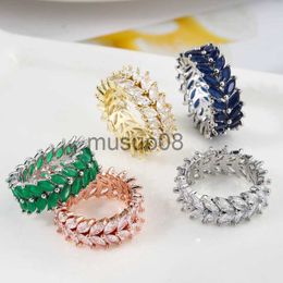 Band Rings Luxury Double Layer Water Drop Brazilian Style Cubic Zirconia Ring High Quality Fashion CZ Crystal Women Jewellery Accessories J230817