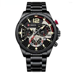 Wristwatches Watch For Men Calendar Six-pin Steel Band Quartz Waterproof Sport Fashion Relogio Masculino Digital