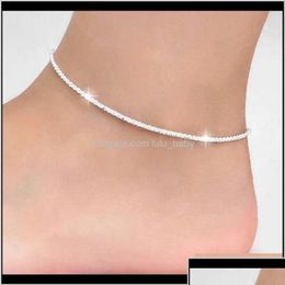 Anklets Trendy Shiny Highquality Stainless Steel 925 Sier Plated Korean Fashion Charm For Women Lady Jewellery Fwkoy Wtrum Drop Delivery Dhauv