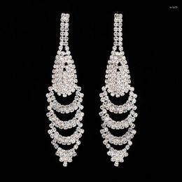 Dangle Earrings Arrival Crystal Drop Diamante Bridal Rhinestone Wedding Chandelier Jewelry JE27