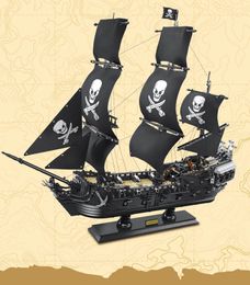 Modelo de navio, casco de tijolo, pirata lepin, blocos de construção, kit de modelo de navio, pérola preta, anel caribenho, navio pirata preto, bloco de construção, brinquedo de veleiro para menino, presente de natal