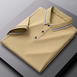 Men's Hoodies Polo Shirt Short Sleeve 2023 Silk T-shirt Luxury Trend Business Casual Summer Top