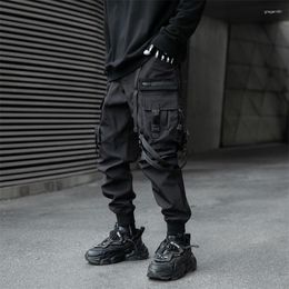 Men's Pants Functional Style Cargo Loose Legging Tactical Multi-Pocket Strap Umbrella Soldier Autumn Casual #171