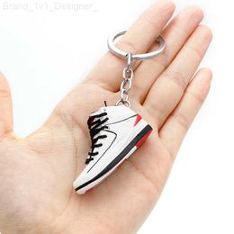 17 Styles Sneaker Keychains Men Women Creative 3D Mini Soft PVC Basketball Gym Shoes Key Chain Bag Car Keyrings Pendant Accessories L230817