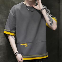 Men's T-shirts Mens t Shirts Tshirt for Men Summer Hip Hop Clothes Solid Colour Tee Shirt Fashion Clothing Thin Short Sleeve EAZV