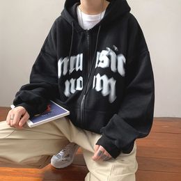 Men's Hoodies Sweatshirts Men Hip Hop Sweatshirt Hoodie Letter Print Streetwear Harajuku Pullover Hoodie Autumn Long Sleeve Zip Hoodies Casual Jacket 230815