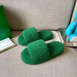 Botega Venetta Green Bottega b Home Wool New Thick Slippers Bottom Wool Towel Lazy People Wear at Home Abroad