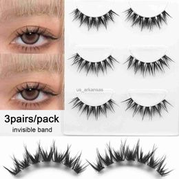 False Eyelashes 3/5pairs Eyelashes Fluttery Invisible Band Lashes Wispy Strip Lashes Makeup Eyelashes Extension Maquillaje Coreano False Eyelash HKD230817