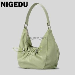 Hobo Casual Drawsting Women Bohos Shoulder Bags Designer Lady Handbag Light Weight Nylon Armpit Bag Large Capacity Female Tote bolsa HKD230817