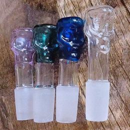 New Style Skull Colourful Glass Smoking 14MM 18MM Male Joint Dry Herb Tobacco Philtre Bowl Oil Rigs Handmade Waterpipe Bubbler Bong DownStem Cigarette Holder DHL