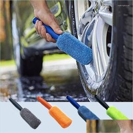 Car Sponge Vehicle Wheel Brush Washing Tyre Rim Cleaning Handle Tool For Truck Motorcycle Bicycle Cleaner Detailing Drop Delivery Mobi Dhilu