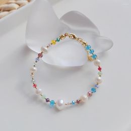 Strand 2023 Natural Freshwater Pearl Bracelets Wholesale Clear Crystal Beaded Bracelet For Women Pulseras Jewellery Supplier
