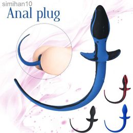 Anal Toys SM Butt Plug Cosplay Butt Plug Anal Sex Tail Adult Products Anal Sex Toys For Women Couples Men Silicone Dog Tail Anal Plug HKD230816