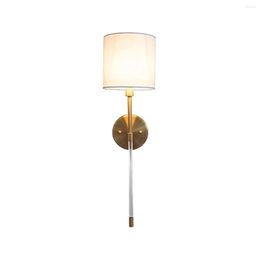 Wall Lamp American Light Acrylic Iron Art Living Room Bedroom Home Decorative Gold Foil Plating Round