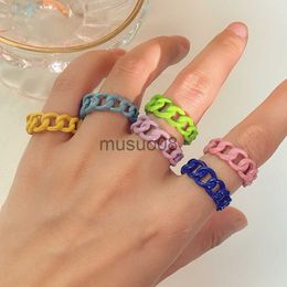 Band Rings Fashion Hollow Design Adjustable Open Rings Candy Color Minimalist Metal Rings New Trendy Party Jewelry Gift 2022 J230817