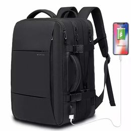 School Bags 45L Expandable Large Travel Backpack Men Business USB Charging Laptop Backpacks Waterproof mochila Rucksack Outdoor Luggage Bag 230817