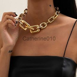 Pendant Necklaces AYAYOO Chunky Link Chain Necklace for Women Men Punk Acrylic Thick Neck Chains Choker Necklace Vintage Jewellery Gift 2023 J230817