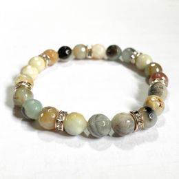 Link Bracelets MG1951 8 MM Flower Agate Cutted Beads Bracelet Womens Natural Gemstone Beaded Chakra Wrist Jewellery