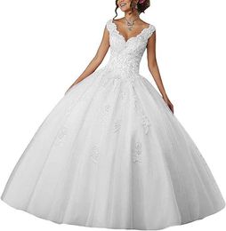 Beach plus size A Line Wedding Dresses Beaded shiny crystal Lace Appliques bling luxury Bridal Party Marriage Gorgeous ball gown Vestidos De Noiva Formal Bride dress