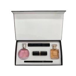Sets High end Brand makeup set 15ml perfume lipsticks eyeliner mascara 5pcs with box Lips cosmetics kit for women gift