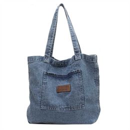 Totes Women's Vintage Fashion One Shoulder Classic Handbag Denim Trend Large Capacity Handbag One Shoulder Bag HKD230818