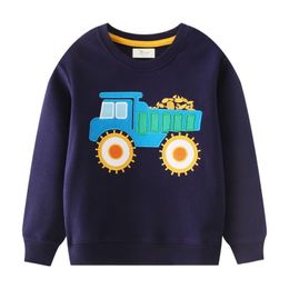 Pullover Jumping Metres Autumn Winter Children s Sweatshirts With Applique Selling Boys Hooded Shirts Kids Clothes Tops 230818