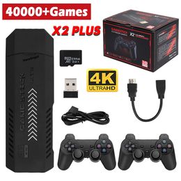 Game Controllers Joysticks X2 Plus Gamestick 3D Retro Video Console 2 4G Wireless HD 4 3 System 40000 Games 40 Emulators for SEGA PSP PS1 230816