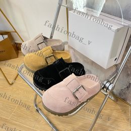 Designer VIXEN TAUPE SUEDE Women Slippers Thick Sole Platform Sandals Suede Baotou Indoor Slide Rubber Comfortable Sole Slide