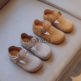 Sneakers Toddler Kids Casual Shoes Brown Gray Buckle Soft Children Flat Shoes Unisex 2130 Spring Leisure Flexiable Little Baby's Shoe J230818