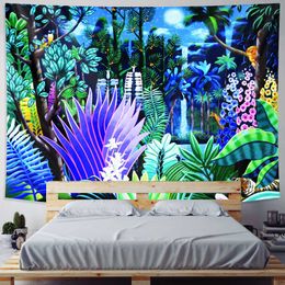 Tapestries Home Decor Tapestry Boho Decor Tapestry with Patterned Tropical Plants Palm Leaves Floral Wall Hanging 230x180 cm