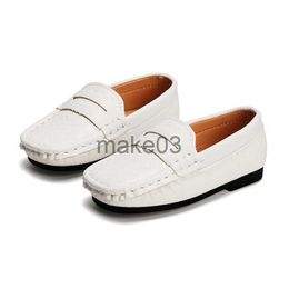 Sneakers Boys Shoes Kids Leather Shoes For Wedding Party Performance White Black Brown Children Casual Sneakers Loafers Moccasins 2130 J230818