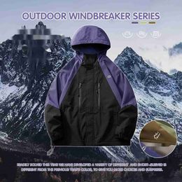 Mountain Outdoor Spring and Autumn New Hooded Charge Coat Men's Casual Splice Couple Jacket Coat jackets for men