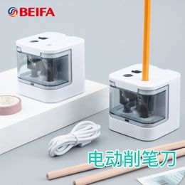 Pencil Sharpeners Beifa Electric Sharpener School Stationer USB Dual Power Supply Double Hole Student Supplies 230818