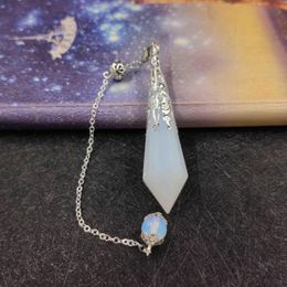 Pendant Necklaces High Quality Natural Stone Pendulum For Dowsing Quartz Opalite Opal Pendulos Sacred Geometry Healing Crystals Jewelry