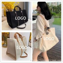 Duffel Bags 2023 Small Fragrant Pearl Beach Tote Bag Large Capacity Cross-body Shoulder Women's Shopping Has The Original Picture