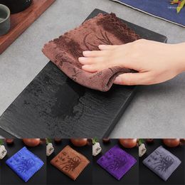 Tea Napkins China Thickened Napkin Plush Water Absorbing Dishcloth Cloth Table Teapot Insulation Cup Mat Set Accessories