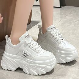 Dress Shoes White Platform Sneaker Spring Autumn Round Head Wedges y Trainers Leisure Lace Up Walking Dad Zapato De Mujer 230817