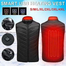 Men's Jackets Winter 2 Zone Heated Vest Jacket Winter Outdoor Hunting Ski Thermal Jacket USB Men's Ladies Heated Jacket Black S-4XL 230817