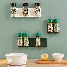 Food Storage Organization Sets Kitchen Spice Mount Ingredient Plastic Bottle Rack WallMounted Cabinet Door Hooks Jar Holder Tools 230817