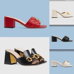 Luxury designer slippers Women's sandals Beach brown leather sandals Women's high heels with high-end boxes and dust bags