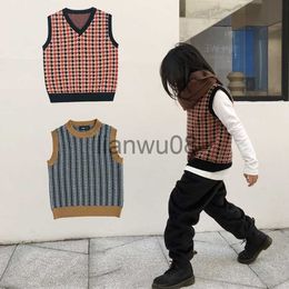 Pullover Kids Knitted Vest Boys Sweater New Autumn Winter Toddler Girls Wool Cotton V Collar Baby Girl Casual Pullover Warm Top Tees x0818